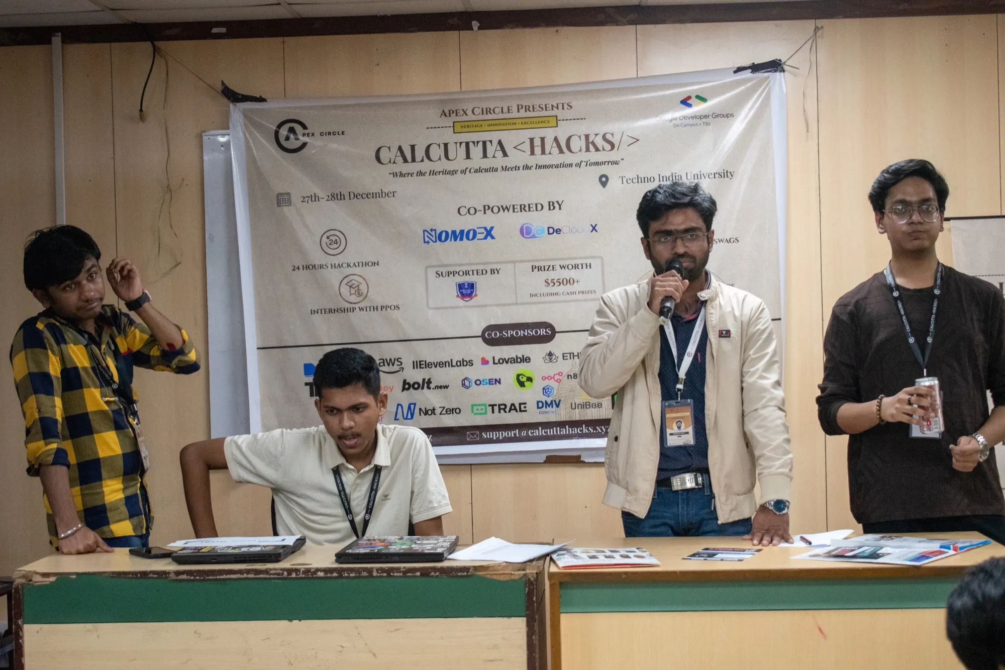 The organisers' desk